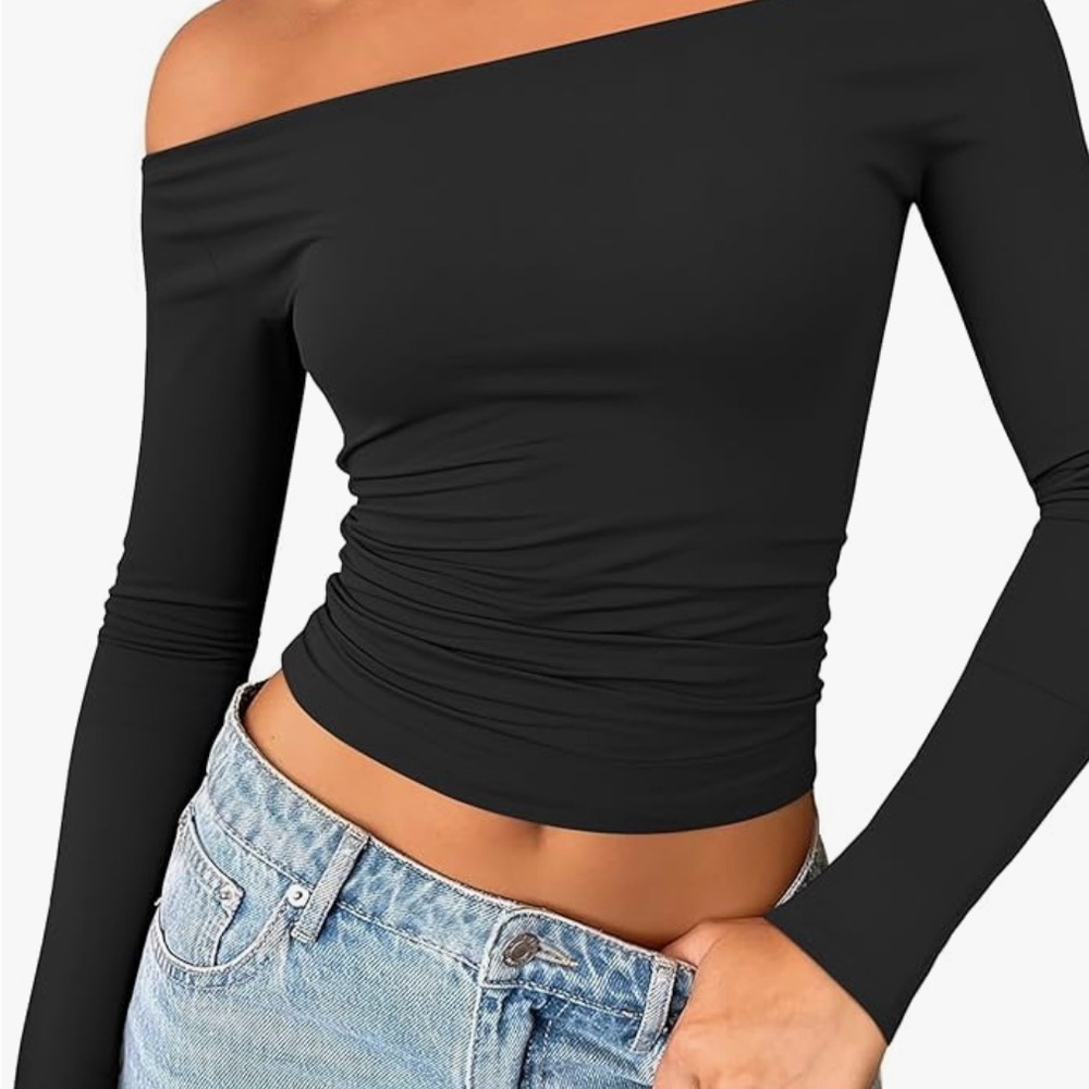 Elegant Black Off-Shoulder Women's Top